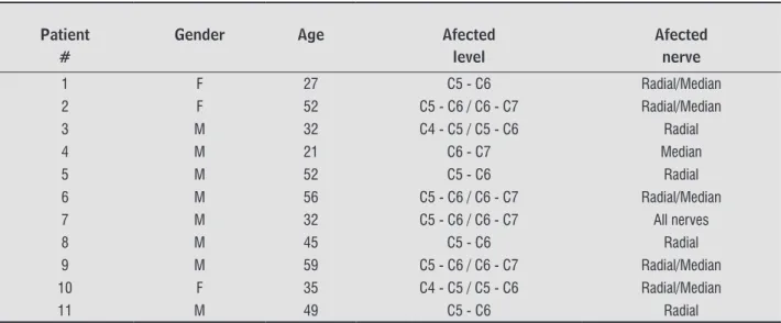 Table 1  - Demographic and clinical data of patients included in the study