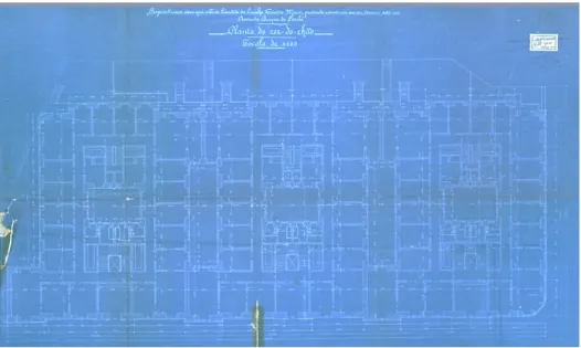 Figura 6.3 – Planta do rés-do-chão do projeto inicial dos edifícios n.º 86, 90 e 94 da Avenida Duque de Loulé  [38]