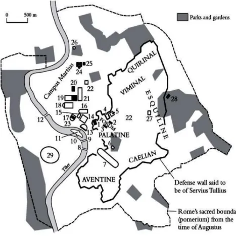 Figura 1 – Mapa de Roma durante o governo de Augusto. 