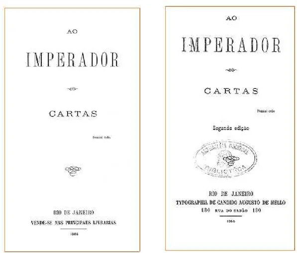 Figura  1:  Fac-símile  da  segunda  edição  das  Cartas  ao  Imperador,  impressa  na  Typographia  de  Candido  A