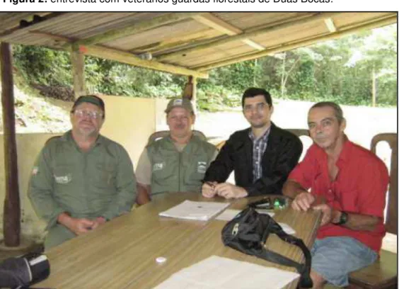 Figura 2: entrevista com veteranos guardas florestais de Duas Bocas. 