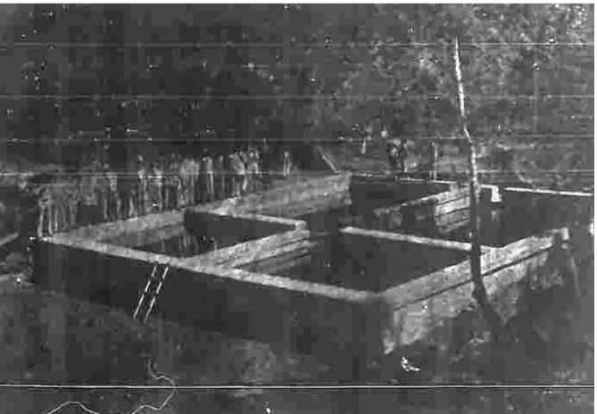 Figura 3: Tanques de filtragem [desarenadores] sendo construídos. Duas Bocas,1909  Fonte:  Arquivo Público Estadual