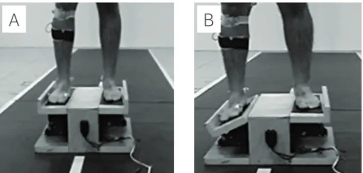 Figure 1. Inicial moment (A) and final (B) of the opening of the invertion  platform at 30 degrees