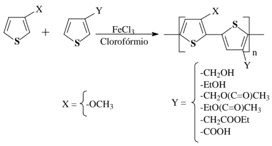 Figura 21: Rota envolvida na síntese dos copolímeros do tiofeno  β-substituído. 