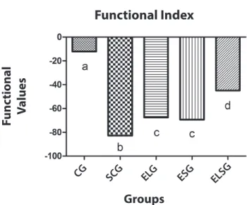 Graphic 1. Graph showing the functional result of the groups. The  ELSG Group showed a result closest to the CG