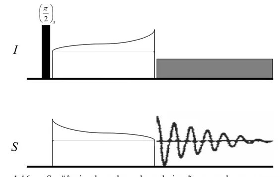 Figura  1.16 –  Seqüência  de  pulsos  de  polarização  cruzada  com  passagem  adiabática pela condição de Hartmann-Hahn.