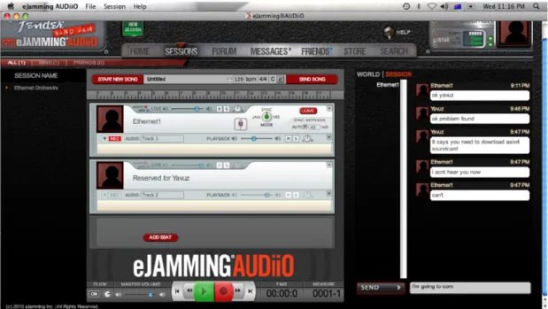 Figure 4. The eJamming interface 