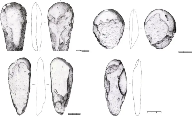 Figure  2. The polished stone tools from M’banza Congo (drawings by D. Matos) 