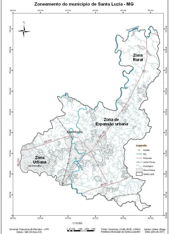 Figura 5: Zoneamento do município de Santa Luzia.  
