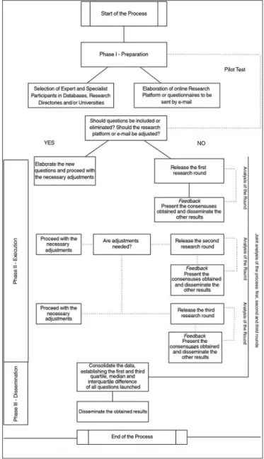 Figure 3.  Operaion of the Delphi Technique in Nursing Research. Rio de  Janeiro, 2013.