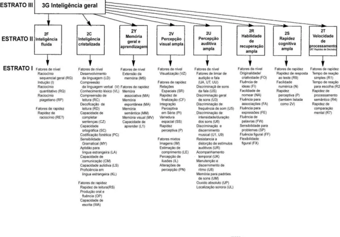FIGURA 2 - Representação gráfica do modelo de habilidades cognitivas proposto por Carroll