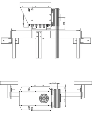 Figura 26 – Centro da queda de cabos na roda da máquina, relativamente ao suporte 