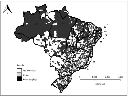 Figure 3 – Municipalities’ distribution according to the level of transmission risk of vaccine-preventable  diseases, with ten vaccines of infants’ immunization schedule