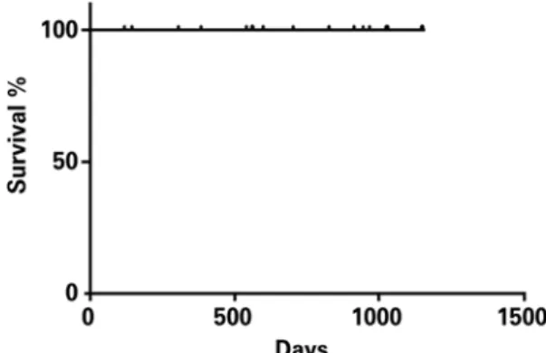 Figure 4. Kaplan-Meier survival curve of operated patients