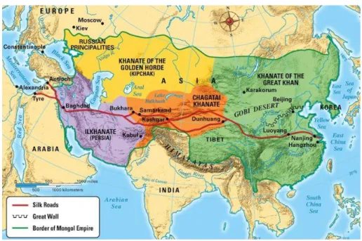 Figura 4 - Constituição do Império Mongol, após divisão em quatro impérios. 4