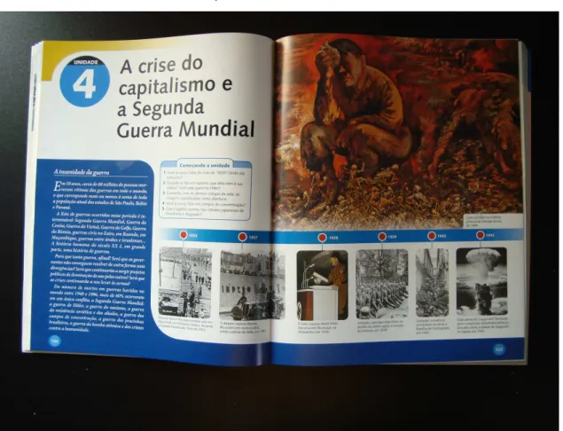 Figura 4 - Projeto Araribá – História. Unidade 4 - Livro 9 – Página de abertura. p. 106 e 107