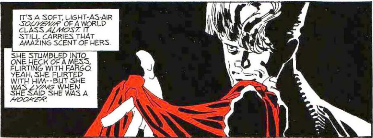 Figura 21 – Vestido vermelho entregue a Dwight no final da história.  A cor indica a que o vestido teria pertencido a Mary (MILLER, 1994).