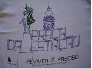FIGURA 3 – Detalhe da camisa de mangas compridas do I Encontro pela Revitalização da Praça da Estação  Fonte: Acervo particular de Liana Valle 