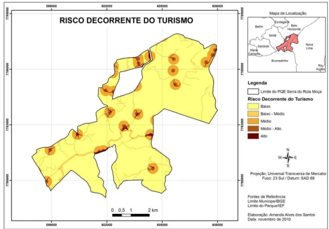 Figura 7  – Mapa de risco decorrente de turismo.