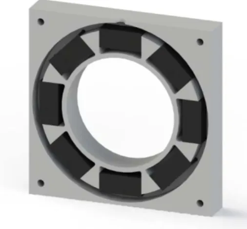 Figure 4.   One stator slice with HTSs bulks. 