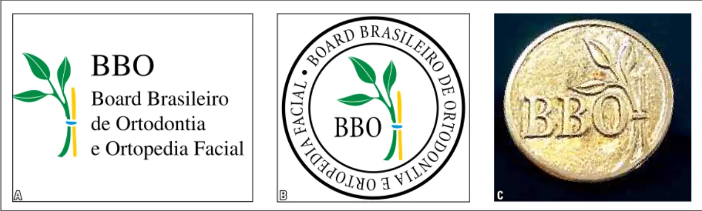 FIGURE 1 - BBO symbols:  A ) Logo;  B ) Seal and  C ) Lapel pin.