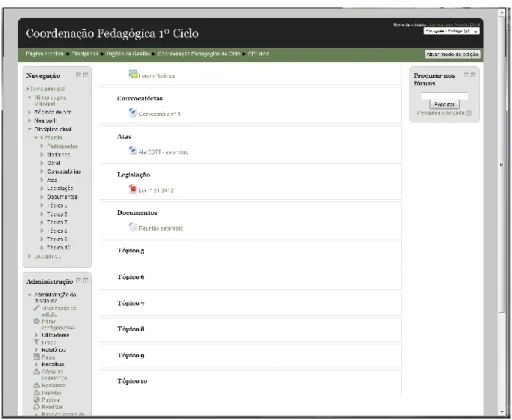 Figura 4 – Página de Coordenação Pedagógica do 1º ciclo 