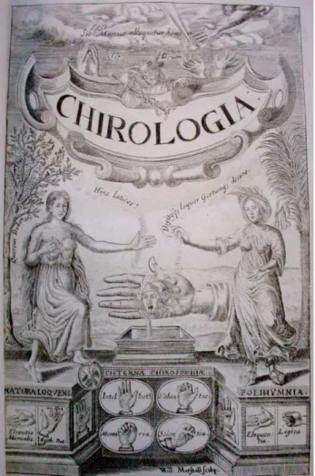 FIGURA 2:  Capa do trabalho Chirologia, de Bulwer, destacando a importância das mãos.  Fonte: Bulwer ([1644], 1974)