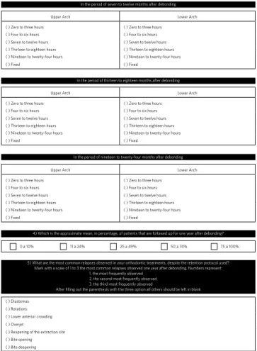 Figure 1 - The final questionnaire sent to the selected graduate courses.