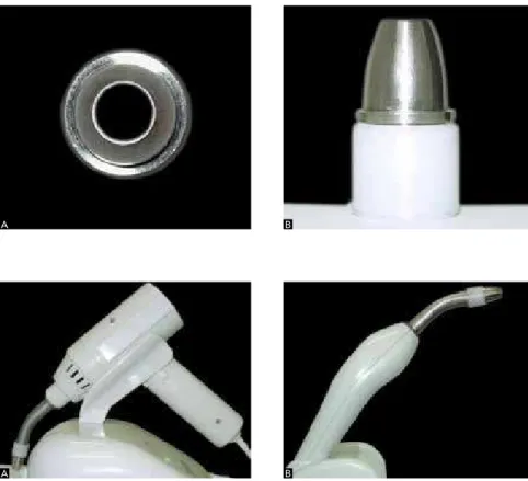 Figure 1 - A) Upper view, B) Lateral view of the  new developed tip.