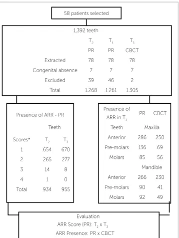 Figure 1 - Distribution of teeth according to presence or absence of ARR. 