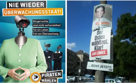 Figura 5: Direita: Cartaz da campanha pirata em Berlim/ Divulgação (PIRATENPARTEI, 2013)
