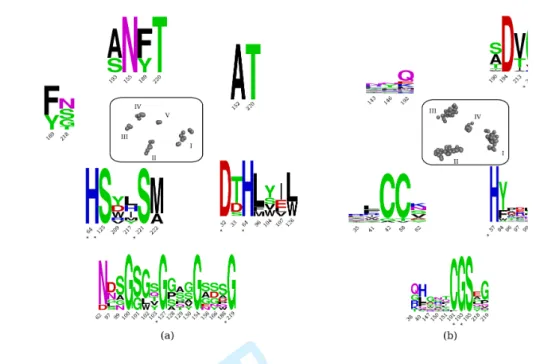 Fig. 6. IFR projections of HP-centroids found in serine proteases that are cross-inhibited by Ovomucoid