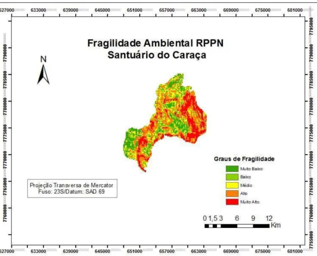 Figura 8 - Grau de Fragilidade Ambiental da RPPN Santuário do 