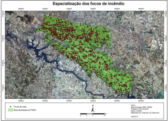 Figura 3: Espacialização dos focos de calor 