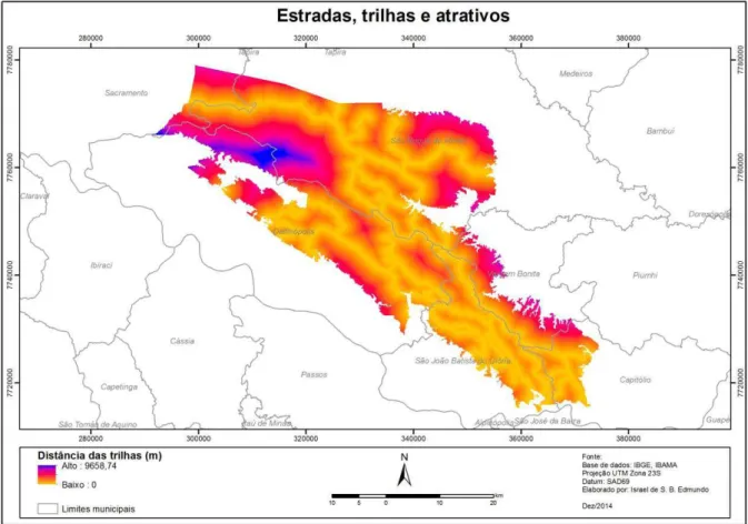 Figura 7: Mapa de trilhas e atrativos do parque 