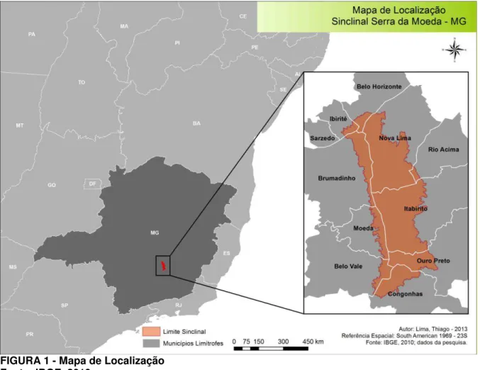 FIGURA 1 - Mapa de Localização  Fonte: IBGE, 2010 