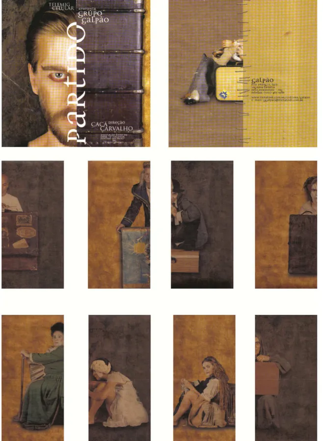 Figura  2:  Montagem  sobre  Programa  do  espetáculo  Partido,  1999-2002.  1.  Medardo  (Paulo  André);  2
