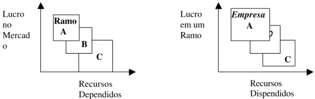 FIGURA 7 - Atratividade por ramo e atratividade de empresas de em ramo de negócio FONTE – PORTER, 1992.