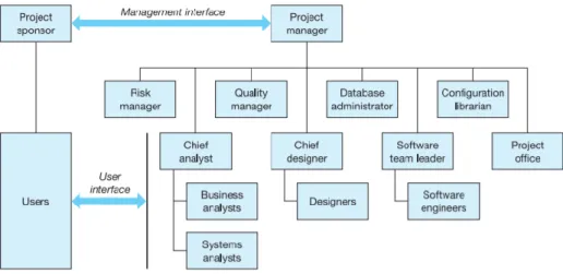 Figure 1 shows generic project organization and roles, as presented by Cadle and  Yeates (Cadle &amp; Yeates, 2008)