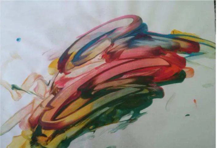 Figura 6  – Pintura com combinação de cores feita por aluno da Creche I 