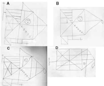 Figure 1. Example of Rey-Osterreith Complex Figure Test. A and  B to refer to immediate copy and delayed recall (after 20 minutes),  respectively, in a 25-year-old patient with idiopathic dilated  cardiomyopathy with 10 years of formal education
