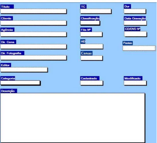 Figura 3 - Interface do Programa FileMaker Pro  – Banco de Imagens 