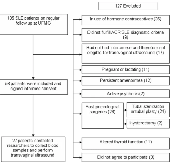 Figure 1: Flowchart of SLE patients entering the study. 