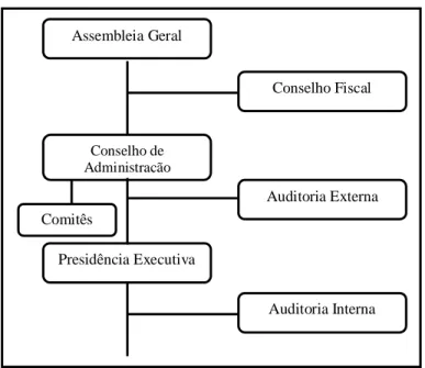 Figura 4 – Organograma da Governança Corporativa                                                                                    Fonte -  Oliveira, (2006)