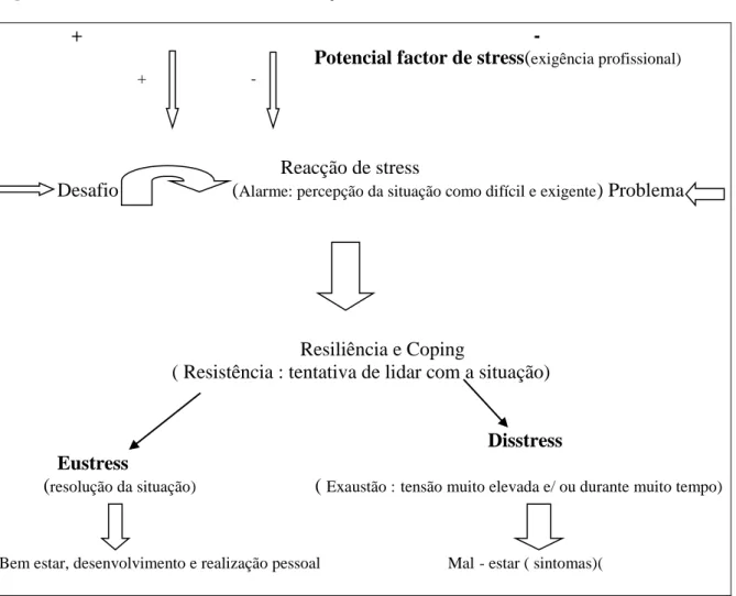 Figura 1. Processo de desenvolvimento de situações de eustress e de distress( Jesus, 2002:27) 