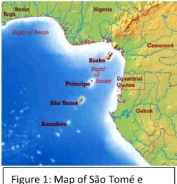Figure 1: Map of São Tomé e  Príncipe in the Gulf of Guinea 