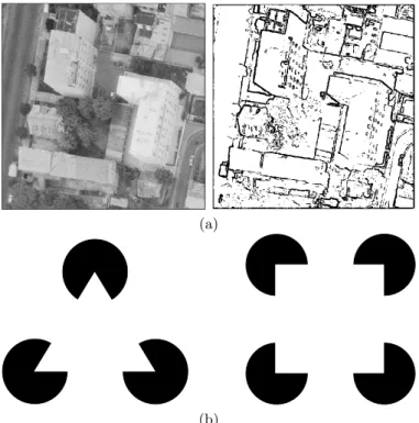 Figura 3.1: Imagens de interesse para o trabalho de Guy. (a) Uma imagem e suas bordas obtidas pelo detector