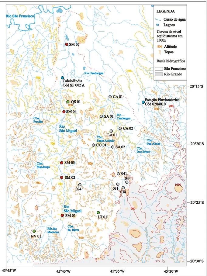 FIGURA 5 - Mapa topográfico da bacia hidrográfica do rio São Miguel  Fonte: IBGE (1970) 