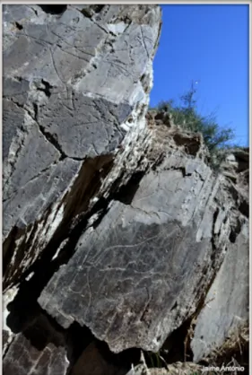 Figure 3: Rock 5, Penascosa Rock Art site depicting, amongst other animals, caprids. Photo: Jaime António.