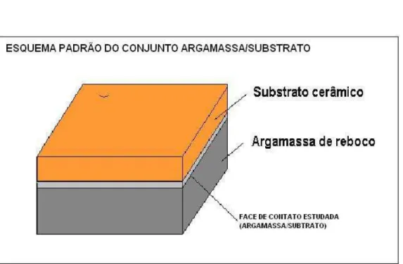 FIGURA 12 - Detalhe da amostra retirada para análise do conjunto argamassa/substrato. 